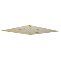 Pommeau de douche LED moderne à haute pression, monté au plafond, en acier inoxydable 304, finition or brossé, 3 fonctions (brume/pluie), pour salle de bain de luxe
