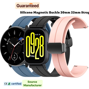 Bracelet en silicone avec boucle magnétique en métal de 20 mm 22 mm pour <span class=keywords><strong>Samsung</strong></span> Galaxy <span class=keywords><strong>Watch</strong></span>, bracelet pour Huawei <span class=keywords><strong>Watch</strong></span>, bracelet pour Garmin - Product Image 1