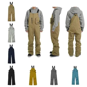 OEM ODM Soft Shell Fleece Lined Padded Down Puffer Snow Suits Unisex Snow Snowboard Sets Ski Suit Bib Pants Overalls