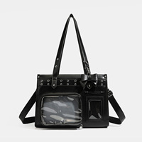 Sac fourre-tout à bandoulière pour femme en satin blanc sur mesure avec fenêtre pour cartes photo et rivets, sac Ita, commandes en gros
