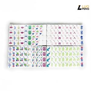 Lot de tuiles de mahjong américaines en acrylique de luxe, 4 couches, motif tortue et lotus blanc, personnalisables, vente en gros - Product Image 6