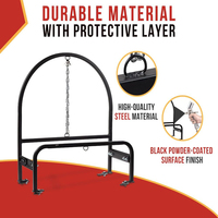 Support de roue de secours universel robuste JH-Mech, style semi-circulaire, en acier au carbone noir
