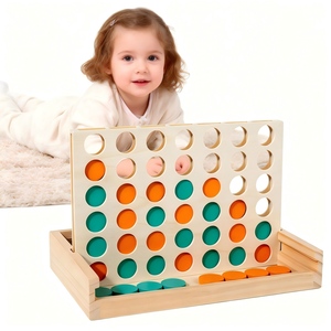 Gioco da Tavolo Educativo in Legno Personalizzabile con Logo, 4 in Fila, Gioco <span class=keywords><strong>Montessori</strong></span> per Bambini e Famiglia - Product Image 1