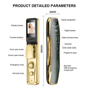 <strong>Smart</strong> Home Keyless Entry <strong>Fingerprint</strong> <strong>Reader</strong> Wood Door Safe Camera Tuya Control WiFi Network Low Price Key Access <strong>Lock</strong> Face - Product Image 6