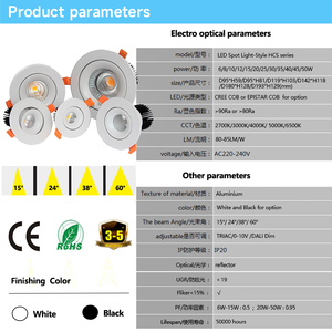 Cảm biến có thể điều chỉnh <span class=keywords><strong>COB</strong></span> trang bị thêm tuya Slim có thể điều chỉnh lõm <span class=keywords><strong>LED</strong></span> tiếp xúc với downlights 30 Wát SMD <span class=keywords><strong>ul</strong></span> Suối nước IP44 downlights - Product Image 2