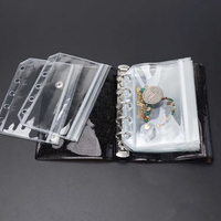 Pochettes à anneaux en PP à paillettes avec logo personnalisé, format A5, A6, A7, 6 trous, sans fermeture éclair, pour organiser l'argent et les documents – Vente chaude