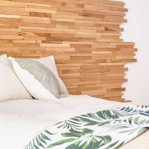 Panneaux de bardage en bois véritable effet 3D, brun, contreplaqué, panneaux muraux en bois 3D, revêtement - Product Image 2