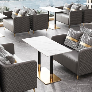 Quán cà phê quán cà phê nhà hàng đồ nội thất bàn gỗ và Ghế bộ kim loại sắt Bàn Ăn Hiện Đại ăn sáng Nook ăn bộ - Product Image 3