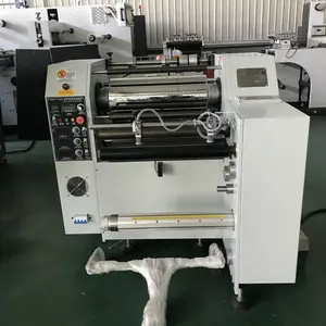 Machine de plastification de films chauffants, roulage automatique vers roulage des étiquettes