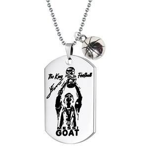 Collier Messi en acier inoxydable <span class=keywords><strong>Pendentif</strong></span> étoile de football à la mode avec chaîne à maillons en forme de coeur pour les fans de football Collection de cadeaux d'accessoires - Product Image 4