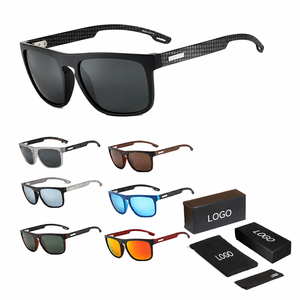 Lunettes de soleil carrées TR90 en fibre de carbone de haute qualité, mode sport, polarisées UV400, pour le cyclisme, la pêche, la conduite en extérieur pour hommes - Product Image 1