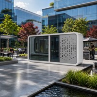 Casa Contenedor Modular de Acero Moderna, Cabaña Portátil Tipo Apple Pod, Ensamblaje Rápido, Edificio Temporal Exterior, Almacén Comercial