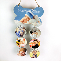 Panneau mural de décoration intérieure, cadre photo de bébé premier an, sublimation, plaque MDF, bricolage, artisanat en bois