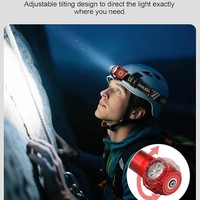 Lampu Kerja Basis Magnetik Industri 2000mAh Dapat Diisi Ulang Lampu Kepala LED Lepas Pasang dengan SOS Merah untuk Perbaikan Mobil dan Helm Kerja