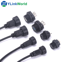 Industrielle Wasserdichte USB 3.0 2.0 Mini-USB-Einbaubuchse mit 1m 2m 3m 4m 5m Kabel IP67 IP68 Steckverbinder