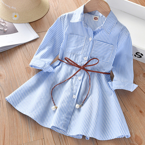 <span class=keywords><strong>Robe</strong></span> d'été rayée <span class=keywords><strong>pour</strong></span> filles, vêtements <span class=keywords><strong>pour</strong></span> enfants, col rabattu, mode printemps-été <span class=keywords><strong>2022</strong></span>, vêtements <span class=keywords><strong>pour</strong></span> bébés filles, vêtements <span class=keywords><strong>pour</strong></span> tout-petits - Product Image 2
