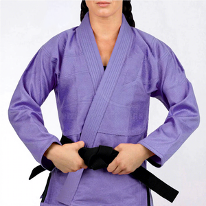 Kimono de Jiu-Jitsu violet en coton unisexe, tenue d'arts martiaux durable, taille moyenne - Product Image 4