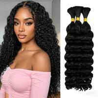 Meilleur Prix Cheveux Humains en Gros de 18 Pouces pour Tresses Ondulées Profondes, Extensions de Tresses 100% Cheveux Humains Bruts Brésiliens Style Bohème