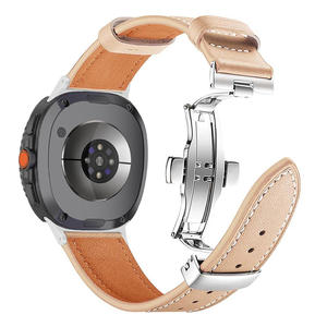 Bracelet en cuir compatible avec Samsung Galaxy Watch4 5 6 7 40mm 44mm Galaxy Watch 4 Classic 46mm 42mm Bracelet de montre noir unisexe - Product Image 4