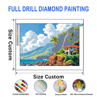 Kits de peinture au diamant personnalisés DIY, paysage moderne, peinture au diamant 5D complète pour la décoration murale de la maison et de l'hôtel