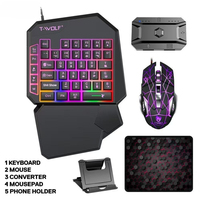 Set de Teclado y Ratón Portátil para Juegos de 40 Teclas con Soporte para Teléfono, Compatible con PS4/Xbox/Teléfono