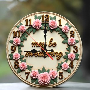 Round Wooden Wall <b>Clock</b> 25cm Quiet Quartz <b>Movement</b> Household Decor Easy Installation - Product Image 1