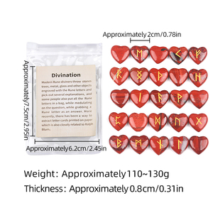 Piedras Rúnicas de Cristal de Corazón de 20 mm, Piedras Preciosas con Grabado del Elder Futhark, Juego de 25 Piezas, Ecológicas, para Adivinación, Sanación, Brujería <span class=keywords><strong>y</strong></span> Rituales - Product Image 3
