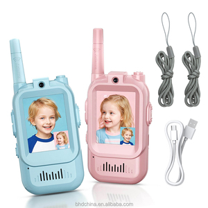 Talkie-walkie vidéo créatif pour enfants, bidirectionnel, portée de 1500 pieds, effets vocaux sympas pour les enfants de 3 à 12 <span class=keywords><strong>ans</strong></span>, Noël, anniversaire, extérieur - Product Image 1