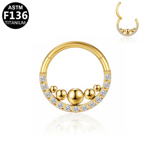 Anneau de nez en titane en forme de lune F136 stérile pour bijoux de piercing unisexe - Product Image 2