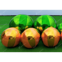 Personnaliser coloré grand brillant publicitaire géant Pvc boule de Noël réfléchissant de haute qualité oeuf de pâques gonflable miroir oeuf boule