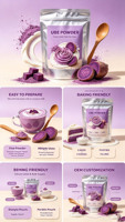 Poudre d'Ube en vrac, poudre violette, qualité alimentaire, OEM ODM, marque privée, directement de l'usine
