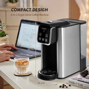 Compatible avec K-cup Capsule Réservoir d'eau <span class=keywords><strong>amovible</strong></span> de 50 oz Infuseur de café instantané Thé 3-en-1 Cafetière à service unique - Product Image 2