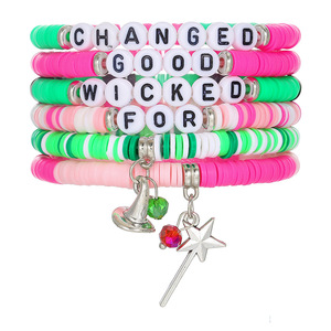 Conjunto de Pulseras de Arcilla Polimérica con Colgante de Sombrero y Varita, Joyería de Cuentas para Mujer, Regalo Primavera 2025, Origen Yiwu - Product Image 5