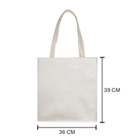 Sacs fourre-tout en lin et coton vierges pour sublimation, impression par transfert thermique, sacs de shopping en gros