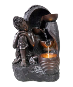 <span class=keywords><strong>Fontaine</strong></span> de sol extérieure <span class=keywords><strong>grande</strong></span> <span class=keywords><strong>fontaine</strong></span> de <span class=keywords><strong>bouddha</strong></span> assise avec LED blanc chaud pour la décoration de paysage aquatique de cour - Product Image 5