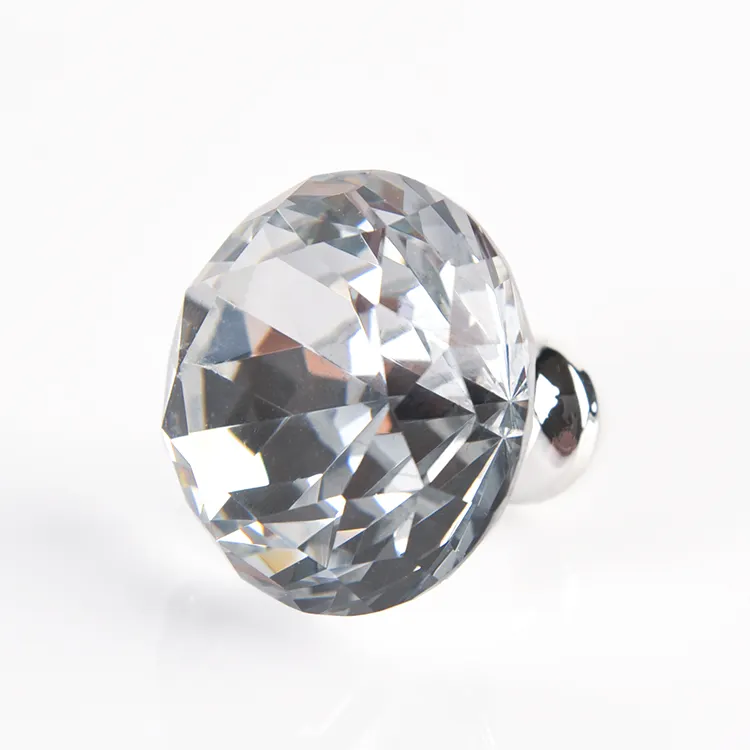 Peso leggero di cristallo maniglia manopola Più dimensioni Prezzo di Fabbrica a forma di diamante di disegno di cristallo manopole di vetro