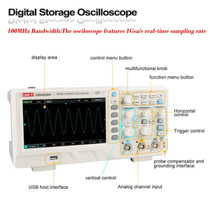 Osciloscopio Digital Portátil de Doble Canal UNI-T UTD2102CEX+ de 100MHz con USB para PC, Pantalla LCD, Almacenamiento de Datos, Instrumentos de Medición y Análisis - Product Image 3