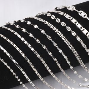 مجوهرات دائمة تركيبات مجوهرات فضة استرليني S925 سلسلة بسلسلة مشبك بحري تصنيع قلادة قلادة - Product Image 4