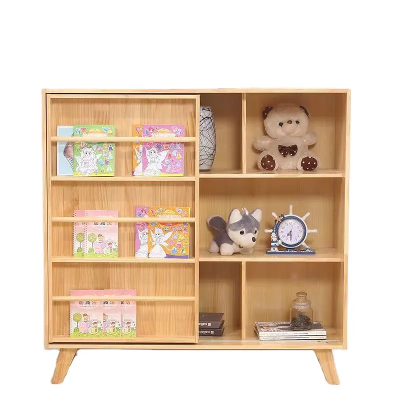 Сельская коричневая детская мебель, стабильный и многофункциональный детский шкаф для игрушек, шкафы для хранения, деревянная книжная полка
