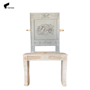 Tostone เตาผิงหินอ่อนวิโอลาแบบตั้งอิสระสีขาวธรรมชาติหรูหราสำหรับตกแต่งภายในห้องนั่งเล่นวิลล่าแบบหรูหรา - Product Image 3