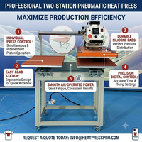 Presse à Chaud Pneumatique Double Station de Travail Haute Efficacité 40x60cm, Imprimante Automatique de Transfert par Sublimation pour T-shirts