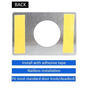 RHETECH <b>Door</b> Reinforcement <b>Plate</b> Knob Lever Deadbolt Fixing Filler Cover <b>Plate</b> <b>Door</b> <b>Lock</b> Repair Kit Stainless Steel Reinforcer - Product Image 3