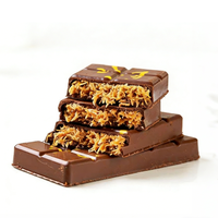 Barres de Kunafa personnalisées à la pâte de chocolat et noisettes de Dubaï, enrobées de chocolat noir au lait, snacks halal, fournisseur en gros