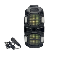 Altavoz Inalámbrico RGB Dual de 6.5 Pulgadas y 10W, Amplificador con Bluetooth 5.0, Micrófono Incorporado, Batería de 1200mAh, Radio FM, Ranura para Tarjeta TF, Entrada AUX, Karaoke, Control por Aplicación
