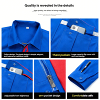 Ensemble uniforme de travail personnalisé avec logo pour hommes et femmes, manches longues, réfléchissant, pour la sécurité au travail en usine et en construction, printemps-automne