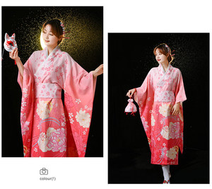 Vente en gros de kimono Geisha de style <span class=keywords><strong>japonais</strong></span> <span class=keywords><strong>traditionnel</strong></span> robe Yukata en satin ample pour femmes Cardigan fin Costumes d'anime - Product Image 6