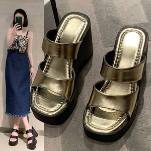 Factory Wholesale Summer New Sporty Wedge Heel Platform Flat Sandals Women's Shoes - Product Image 3