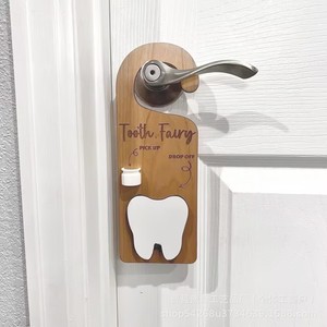 Tooth Fairy Wooden Door <b>Hanger</b> With Tooth Shape Hook For Childrens Tooth Loss Gift Home Decorative Hanging Rack - Product Image 5
