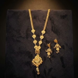 Colliers de mode plaqués or 14K 18K 24K en gros, ensemble de bijoux longs au design traditionnel, ensemble de bijoux en laiton rempli d'or. - Product Image 5