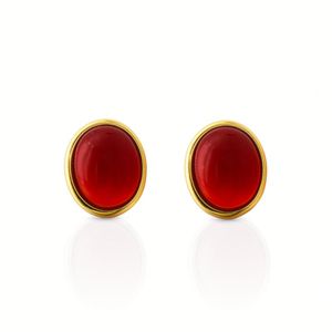 ต่างหู925แท้สำหรับผู้หญิง Chris April แฟชั่นทันสมัยหรูหราชุบทอง18K ONYX Minimalist - Product Image 1